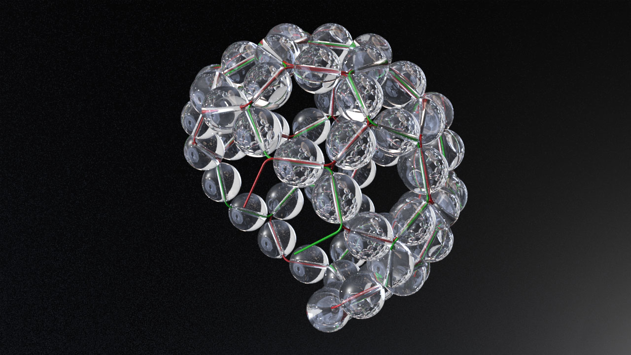 写真で見る神聖幾何学 バッキーボール フラーレン水晶（正32面体）の 